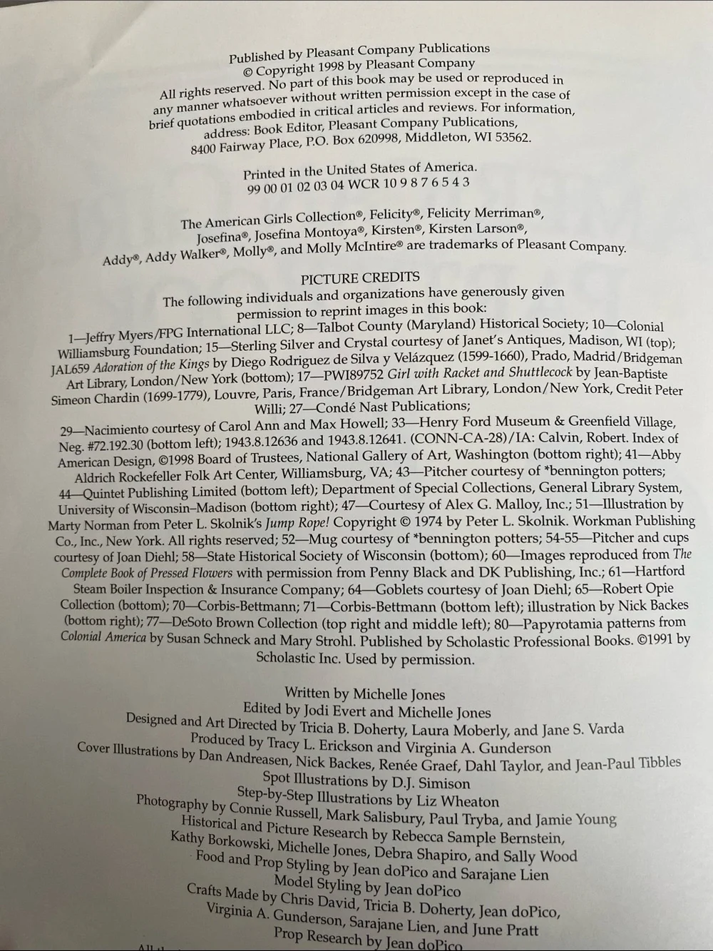 The American Girls Party Book 1998
